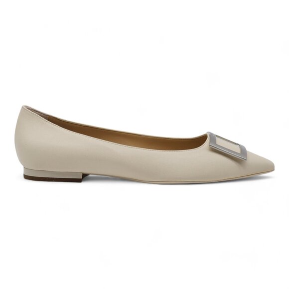 Roger Vivier Gommettine Ball Leather Ballet Flats in Beige IT 40 US 10 $750 - Picture 2 of 7